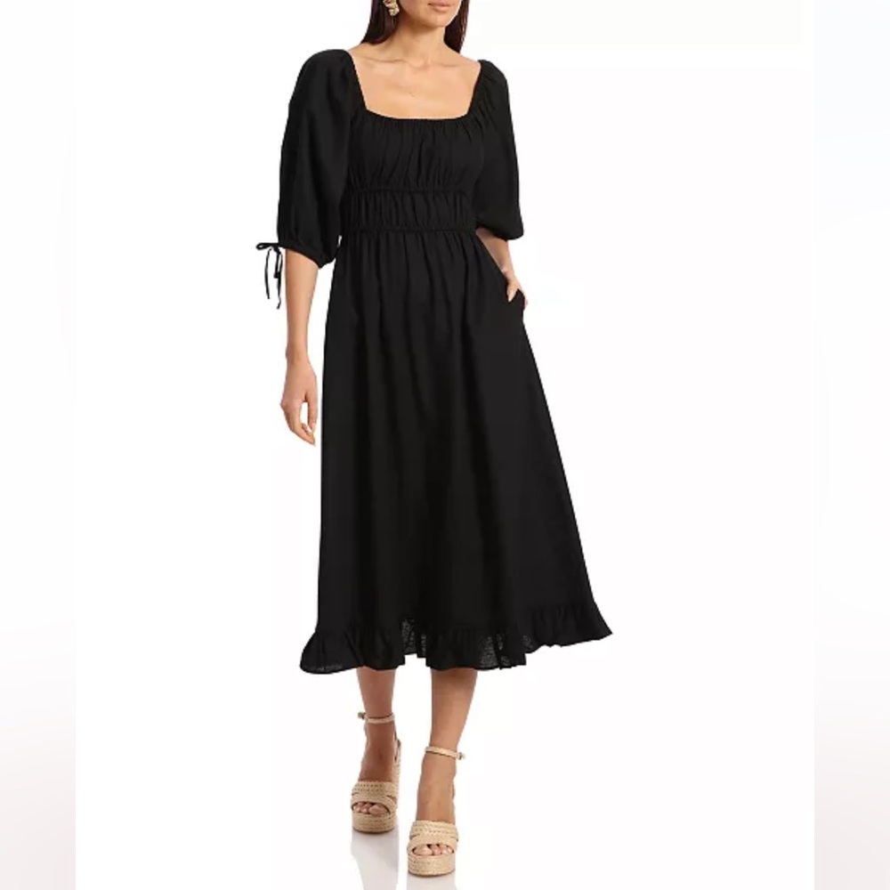 Avec Les Filles Black Linen Dress Size 12